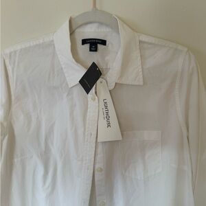 Lands' End Classic White Button Down Shirt